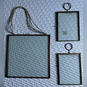 Lot of 3 glass wall hanging frames